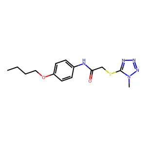 N-(4-butoxyphenyl)-2-(1-methyltetrazol-5-yl)sulfanylacetamide structure