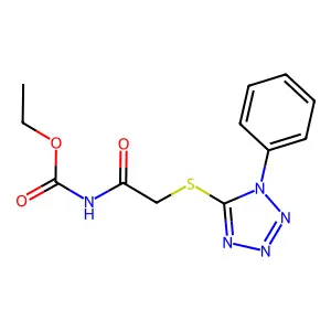 ethyl N-[2-(1-phenyltetrazol-5-yl)sulfanylacetyl]carbamate structure