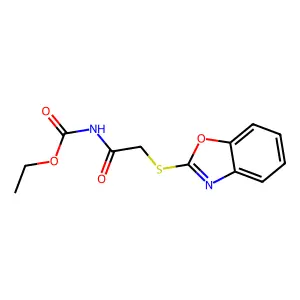 Ethyl [(1,3-benzoxazol-2-ylsulfanyl)acetyl]carbamate structure
