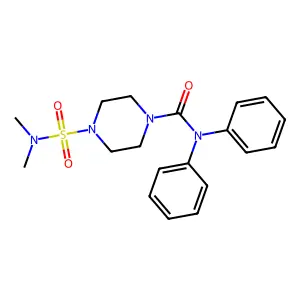 4-(dimethylsulfamoyl)-N,N-diphenylpiperazine-1-carboxamide structure
