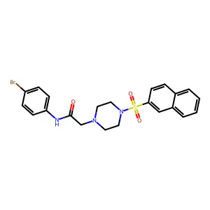 N-(4-bromophenyl)-2-[4-(2-naphthylsulfonyl)piperazinyl]acetamide structure