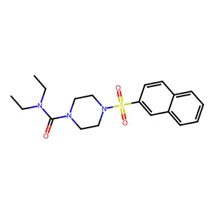 N,N-diethyl-4-(naphthalene-2-sulfonyl)piperazine-1-carboxamide structure