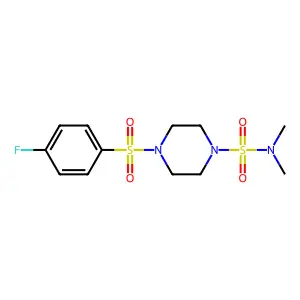4-[(4-fluorophenyl)sulfonyl]-N,N-dimethyl-1-piperazinesulfonamide structure