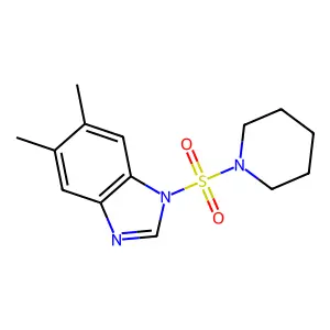 5,6-dimethyl-1-(1-piperidinylsulfonyl)-1H-benzimidazole structure
