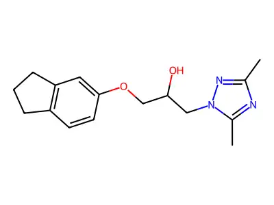 1-(2,3-dihydro-1H-inden-5-yloxy)-3-(3,5-dimethyl-1,2,4-triazol-1-yl)propan-2-ol structure