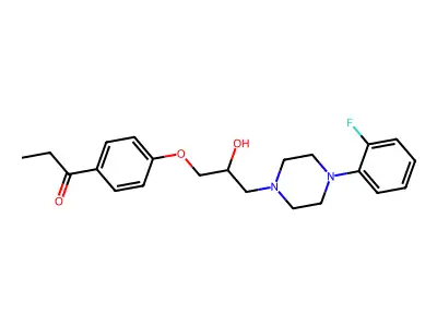 1-(4-{3-[4-(2-Fluorophenyl)piperazin-1-yl]-2-hydroxypropoxy}phenyl)propan-1-one structure