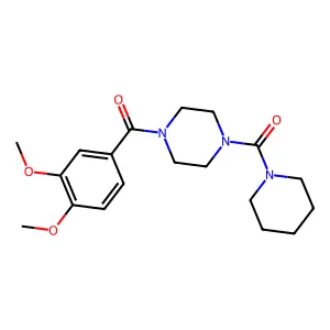 4-[(3,4-Dimethoxyphenyl)carbonyl]piperazinyl piperidyl ketone structure