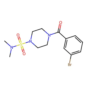 4-(3-bromobenzoyl)-N,N-dimethylpiperazine-1-sulfonamide structure