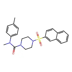 N-methyl-N-(4-methylphenyl)-4-(2-naphthylsulfonyl)-1-piperazinecarboxamide structure