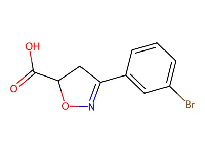 3-(3-Bromophenyl)-4,5-dihydro-1,2-oxazole-5-carboxylic acid structure
