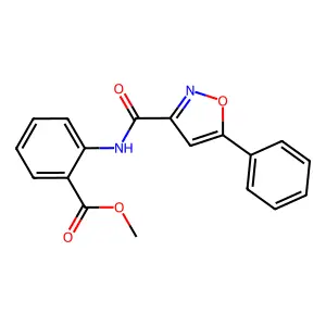 Methyl 2-{[(5-phenyl-3-isoxazolyl)carbonyl]amino}benzoate structure