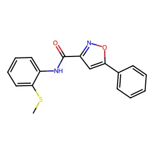N-(2-methylsulfanylphenyl)-5-phenyl-1,2-oxazole-3-carboxamide structure