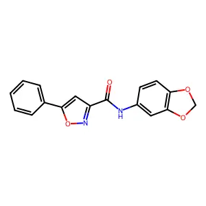 N-(1,3-benzodioxol-5-yl)-5-phenyl-1,2-oxazole-3-carboxamide structure