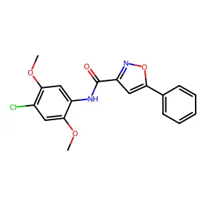 N-(4-chloro-2,5-dimethoxyphenyl)-5-phenyl-1,2-oxazole-3-carboxamide structure
