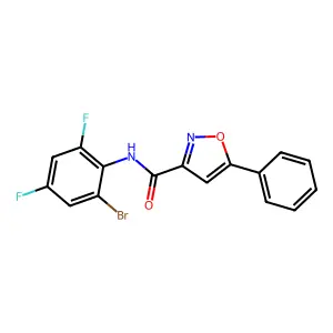 N-(2-bromo-4,6-difluorophenyl)-5-phenyl-1,2-oxazole-3-carboxamide structure
