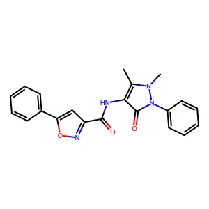 N-(1,5-dimethyl-3-oxo-2-phenyl-2,3-dihydro-1H-pyrazol-4-yl)-5-phenyl-3-isoxazolecarboxamide structure