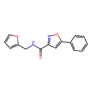 N-(furan-2-ylmethyl)-5-phenyl-1,2-oxazole-3-carboxamide structure