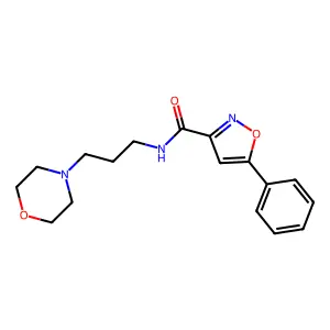 N-[3-(4-morpholinyl)propyl]-5-phenyl-3-isoxazolecarboxamide structure