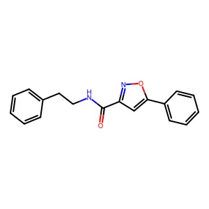 5-phenyl-N-(2-phenylethyl)-3-isoxazolecarboxamide structure
