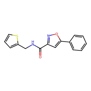 5-phenyl-N-(2-thienylmethyl)-3-isoxazolecarboxamide structure