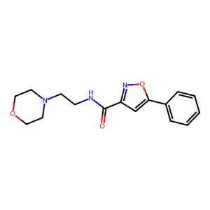 N-[2-(4-morpholinyl)ethyl]-5-phenyl-3-isoxazolecarboxamide structure