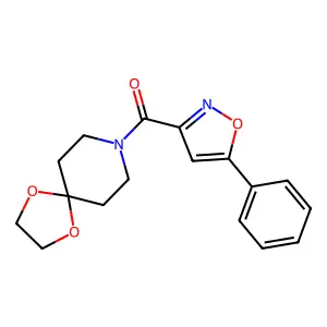 8-[(5-Phenyl-3-isoxazolyl)carbonyl]-1,4-dioxa-8-azaspiro[4.5]decane structure