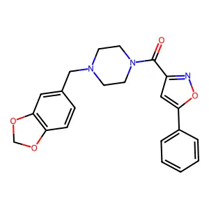 1-(1,3-Benzodioxol-5-ylmethyl)-4-[(5-phenyl-3-isoxazolyl)carbonyl]piperazine structure