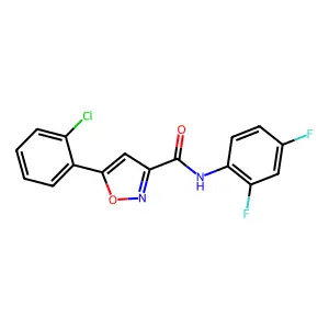 5-(2-chlorophenyl)-N-(2,4-difluorophenyl)-1,2-oxazole-3-carboxamide structure