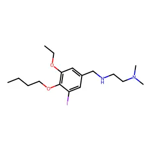 N-(4-butoxy-3-ethoxy-5-iodobenzyl)-N-[2-(dimethylamino)ethyl]amine structure