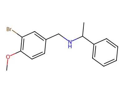 N-(3-bromo-4-methoxybenzyl)-N-(1-phenylethyl)amine structure