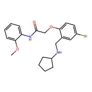 2-{4-bromo-2-[(cyclopentylamino)methyl]phenoxy}-N-(2-methoxyphenyl)acetamide structure