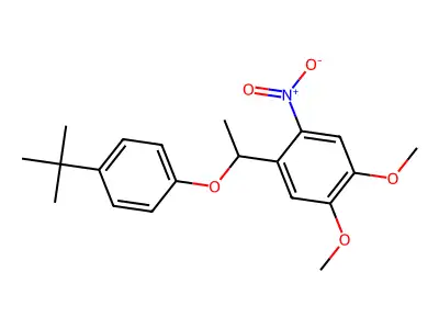 4-(1-(4-(tert-Butyl)phenoxy)ethyl)-5-nitroveratrole structure