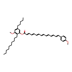 2-Decyl-3-methoxy-5-pentylphenyl 15-(4-methoxyphenyl)-2,4,6,8,10,12,14-pentadecaheptaenoate structure