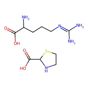 L-Arginine, mono-2-thiazolidinecarboxylate structure