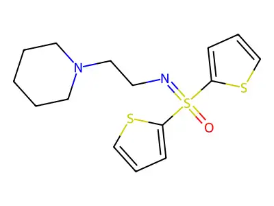 Sulfoximine, S,S-di-2-thienyl-N-(2-(1-piperidinyl)ethyl)- structure