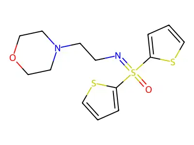 Sulfoximine, S,S-di-2-thienyl-N-(2-(4-morpholinyl)ethyl)- structure