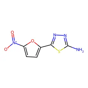 2-Amino-5-(5-nitro-2-furyl)-1,3,4-thiadiazole structure