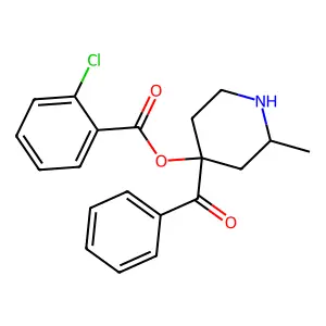 4-Benzoyl-2-methylpiperidin-4-yl 2-chlorobenzoate structure