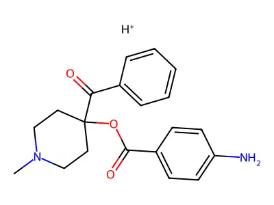 (4-((4-Aminobenzoyl)oxy)-1-methyl-4-piperidinyl)phenylmethanone conjugate monoacid structure