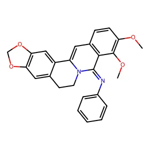 (8Z)-9,10-Dimethoxy-N-phenyl-5,6-dihydro-2H,8H-[1,3]dioxolo[4,5-g]isoquinolino[3,2-a]isoquinolin-8-imine structure