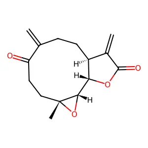 4-Methyl-8,12-dimethylidene-3,14-dioxatricyclo[9.3.0.02,4]tetradecane-7,13-dione structure