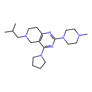 2-(4-methylpiperazin-1-yl)-6-(2-methylpropyl)-4-pyrrolidin-1-yl-7,8-dihydro-5H-pyrido[4,3-d]pyrimidine structure