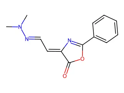 4-[2-(Dimethylhydrazinylidene)ethylidene]-2-phenyl-1,3-oxazol-5-one structure
