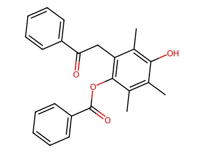 Ethanone, 2-(2-(benzoyloxy)-5-hydroxy-3,4,6-trimethylphenyl)-1-phenyl- structure