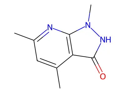 1,4,6-trimethyl-1H,2H,3H-pyrazolo(3,4-b)pyridin-3-one structure
