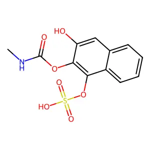 Naphthalenetriol, mono(hydrogen sulfate) mono(methylcarbamate) structure