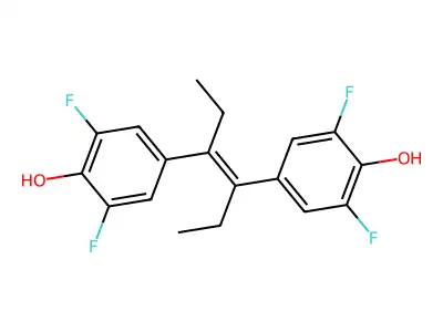 Phenol, 4,4'-(1,2-diethyl-1,2-ethenediyl)bis(2,6-difluoro-, (E)- structure