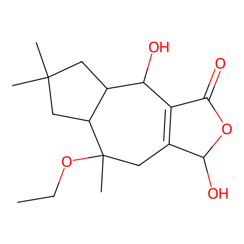 Azuleno[5,6-c]furan-3(1H)-one, 8-ethoxy-4,4a,5,6,7,7a,8,9-octahydro-1,4-dihydroxy-6,6,8-trimethyl- structure