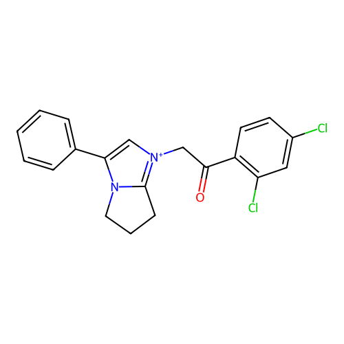 5H-Pyrrolo[1,2-a]imidazolium,1-[2- -2-oxoethyl]-6,7-dihydro-3-phenyl- structure