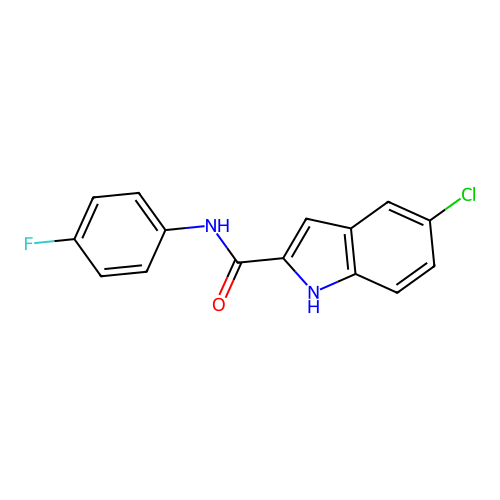 5-chloro-N-(4-fluorophenyl)-1H-indole-2-carboxamide structure
